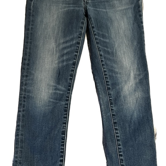 THE DENIM FORUM MID RISE SKINNY CROP JEANS MEDIUM BLUE WASH FROM ARITZIA WOMENS - Picture 13 of 14